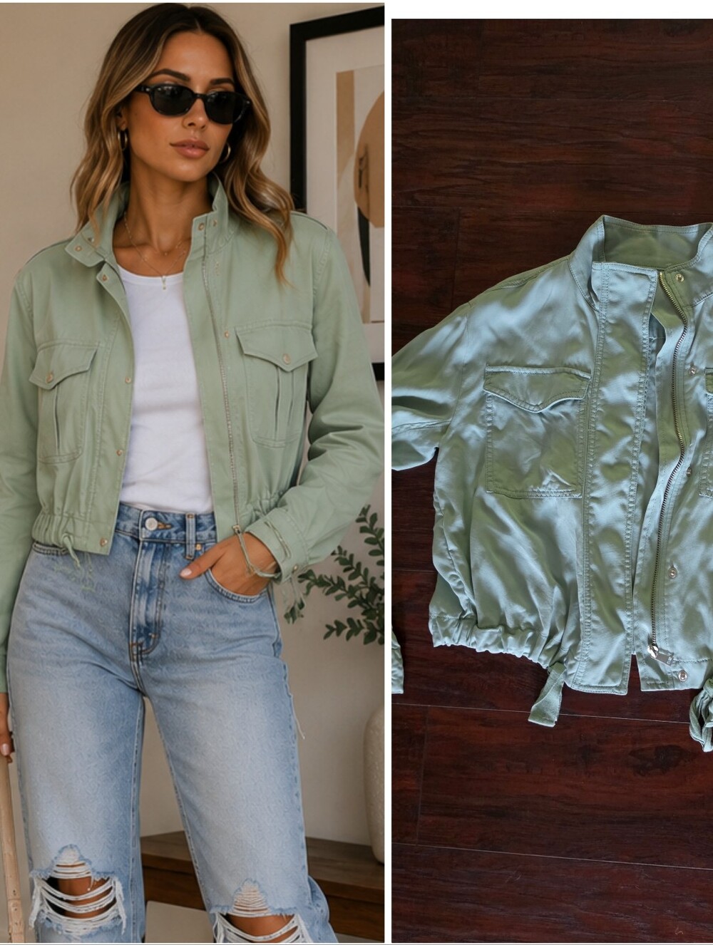 LOFT Light Sage Utility Jacket - Women♡♡